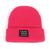 Red Beanie Hat Knitted Hat Stick a Cloth Cap Children Autumn Winter Fashionable Warm