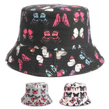 Bucket Hat Fishing Cap Cotton Print Fisherman Hat Outdoor Sun Shade Bucket Hat