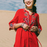 Gypsy Style Dresses Vintage Embroidered Ethnic Style plus Size