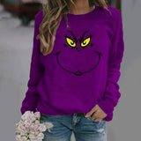 Men and Women Grinch Sweater Christmas Long Sleeve Crew Neck Sweater