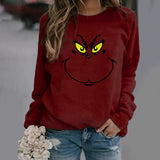Men and Women Grinch Sweater Christmas Long Sleeve Crew Neck Sweater