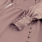 Taffeta Dress Satin Dress Lantern Sleeve Waist-Tight Elegant Slim-Fit Dress