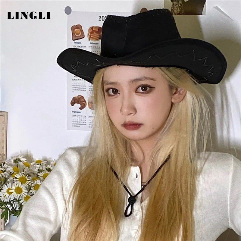 Black Cowboy Hat Western Cowboy Hat Outdoor Travel Leisure