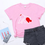 Valentine's Day T Shirts Couples Love Heart Puzzle Printed T-shirt Loose