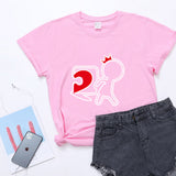 Valentine's Day T Shirts Couples Love Heart Puzzle Printed T-shirt Loose