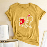 Valentine's Day T Shirts Couples Love Heart Puzzle Printed T-shirt Loose