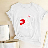 Valentine's Day T Shirts Couples Love Heart Puzzle Printed T-shirt Loose