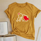 Valentine's Day T Shirts Couples Love Heart Puzzle Printed T-shirt Loose