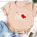 Valentine's Day T Shirts Couples Love Heart Puzzle Printed T-shirt Loose