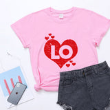 Valentine's Day T Shirts Couples Couples Love Heart Printing Couple T-shirt Loose