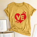 Valentine's Day T Shirts Couples Couples Love Heart Printing Couple T-shirt Loose