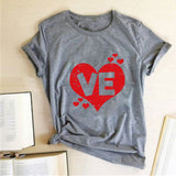 Valentine's Day T Shirts Couples Couples Love Heart Printing Couple T-shirt Loose