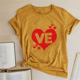 Valentine's Day T Shirts Couples Couples Love Heart Printing Couple T-shirt Loose