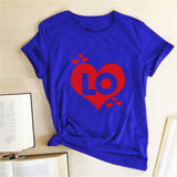 Valentine's Day T Shirts Couples Couples Love Heart Printing Couple T-shirt Loose