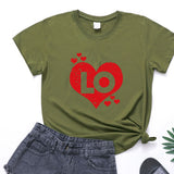 Valentine's Day T Shirts Couples Couples Love Heart Printing Couple T-shirt Loose