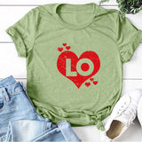 Valentine's Day T Shirts Couples Couples Love Heart Printing Couple T-shirt Loose