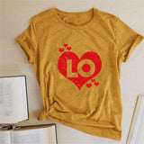 Valentine's Day T Shirts Couples Couples Love Heart Printing Couple T-shirt Loose