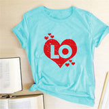Valentine's Day T Shirts Couples Couples Love Heart Printing Couple T-shirt Loose