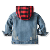 Children Jean Jackets Spring Leisure Cardigan Hooded Denim Jacket