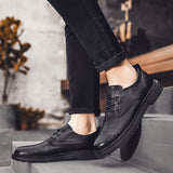Men's Dress Shoes Classic Leather Oxfords Casual Cushioned Loafer Leather Shoes Men's Suit Casual