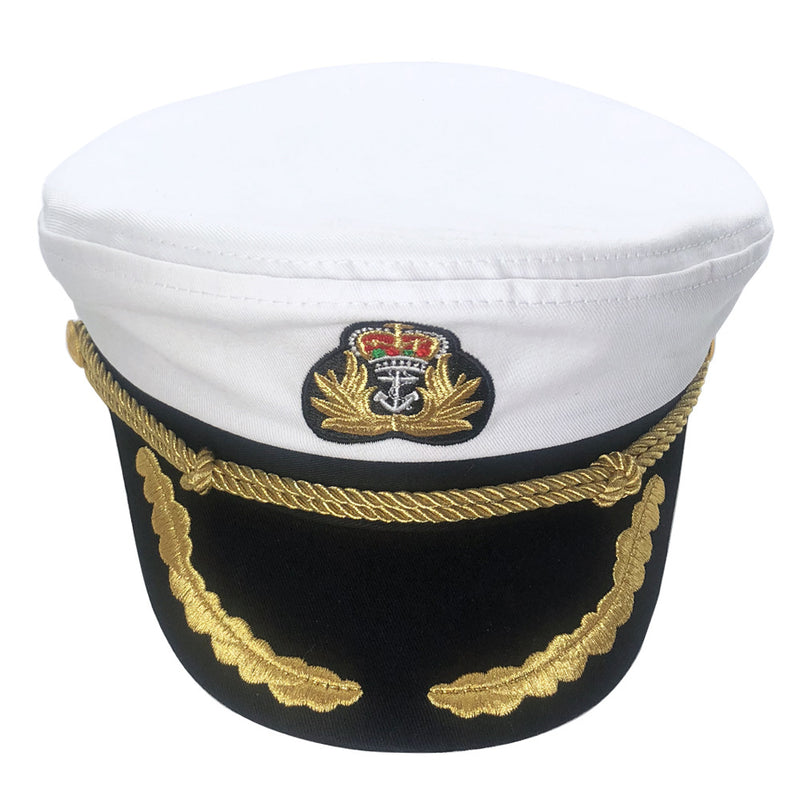 Captains Hat Broad-Brimmed Hat Gold Thread Embroidered Crown Uniform