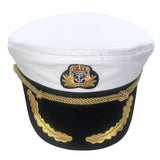 Captains Hat Broad-Brimmed Hat Gold Thread Embroidered Crown Uniform