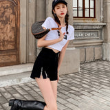 Women Jean Shorts Minimalist Design Women's Spring Clothing High Waist Denim Shorts Hot Pants