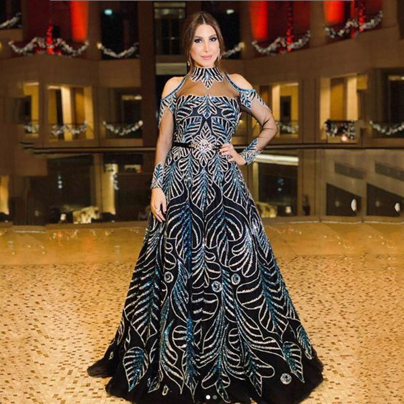 Long Homecoming Dresses Large Swing Sexy Dress Trailing Banquet Evening Dress