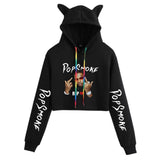 Pop Smoke Hoodies Rapper Print Fashion Cat Ears Exposed Navel