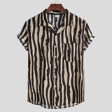 Camp Collar Shirt Striped Shirt