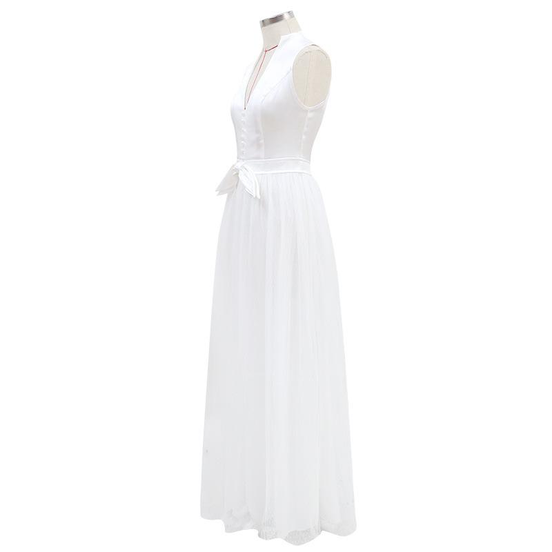 See through Wedding Dress Elegant Large Swing Dress Women's Solid Color Autumn Winter Sexy Wedding Evening Dress