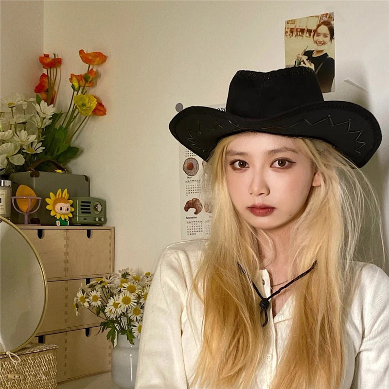 Black Cowboy Hat Western Cowboy Hat Outdoor Travel Leisure