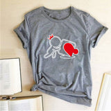 Valentine's Day T Shirts Couples Love Heart Puzzle Printed T-shirt Loose
