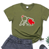 Valentine's Day T Shirts Couples Love Heart Puzzle Printed T-shirt Loose