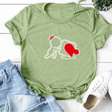 Valentine's Day T Shirts Couples Love Heart Puzzle Printed T-shirt Loose