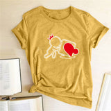 Valentine's Day T Shirts Couples Love Heart Puzzle Printed T-shirt Loose