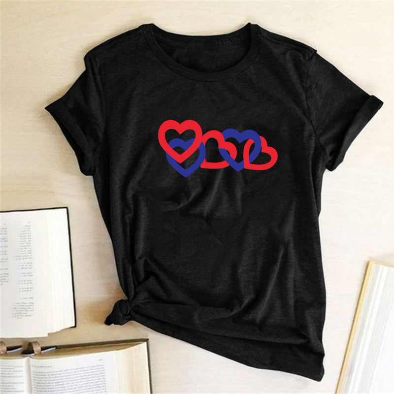 Valentine's Day T Shirts Couples Couple Print Valentine's Day Women's T-shirt