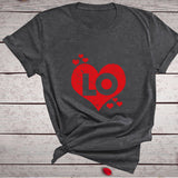 Valentine's Day T Shirts Couples Couples Love Heart Printing Couple T-shirt Loose