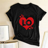 Valentine's Day T Shirts Couples Couples Love Heart Printing Couple T-shirt Loose