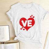 Valentine's Day T Shirts Couples Couples Love Heart Printing Couple T-shirt Loose