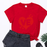 Valentine's Day T Shirts Couples Couples Love Heart Printing Couple T-shirt Loose