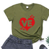 Valentine's Day T Shirts Couples Couples Love Heart Printing Couple T-shirt Loose