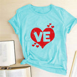 Valentine's Day T Shirts Couples Couples Love Heart Printing Couple T-shirt Loose