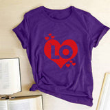 Valentine's Day T Shirts Couples Couples Love Heart Printing Couple T-shirt Loose