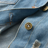 Children Jean Jackets Spring Leisure Cardigan Hooded Denim Jacket