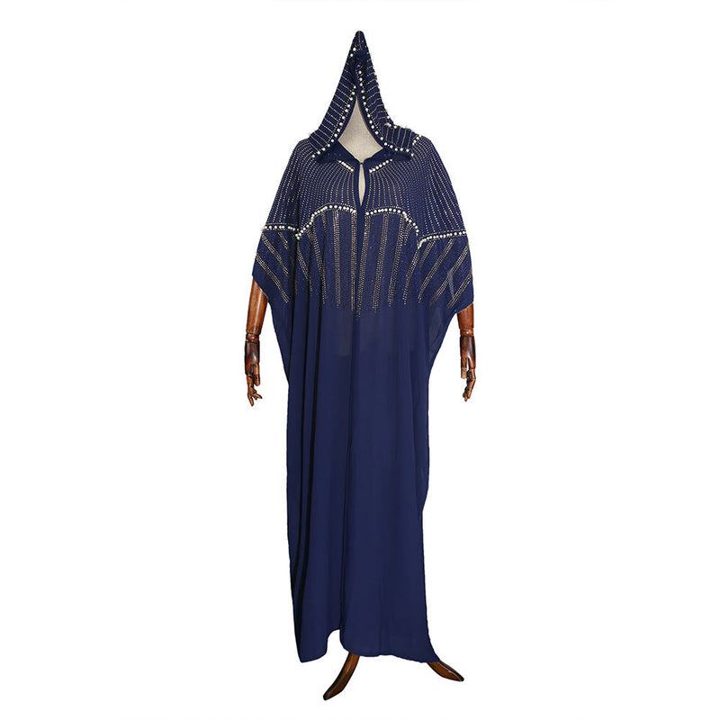 Chiffon Hoodie Loose Dress with African Dashiki Ankara Styles Dress