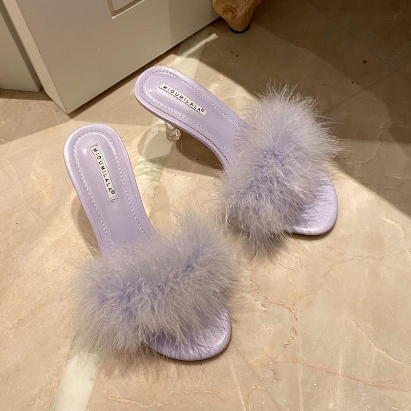Platform Heels for Women Spring/Summer Furry Sandals for Women