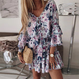 MIDI Mauve Cocktail Dress Autumn Print Chiffon Pink Turtleneck Short Skirt Mid-Waist Dress for Women