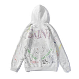 Kanye West Sunday Service Hoodie Retro Graffiti Velvet Padded Hooded Sweatshirt