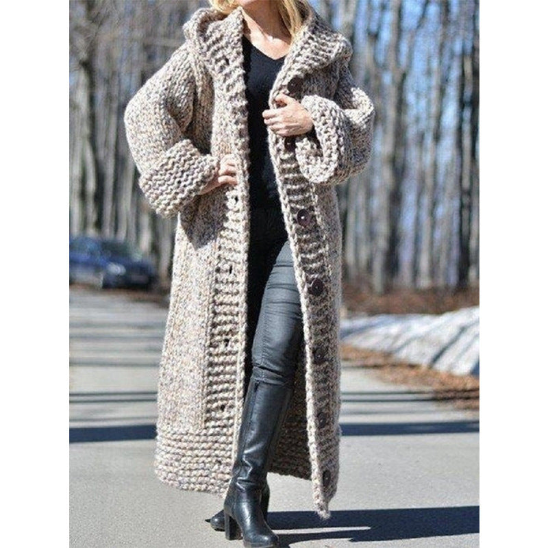 Baja Hoodie Hooded Cardigan Long Knit